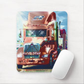 トラック運転手及びトラック恋人のための大きく赤い大型トラック マウスパッド (マウス)