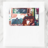 トラック運転手及びトラック恋人のための大きく赤い大型トラック 長方形シール (バッグ)