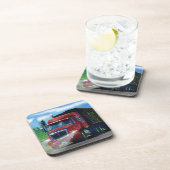 トラック運転手及びトラック恋人のための大きく赤い貨物トラック コースター (右側)