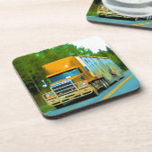 トラック運転手及びトラック恋人のための黄色い貨物トラック コースター (左側)