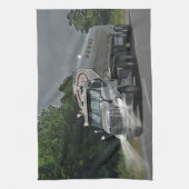トラック運転手及び子供のための灰色の牛供給の水槽のトラック キッチンタオル (縦)