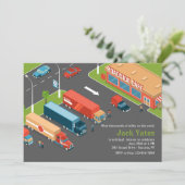 トラック運転手引退パーティー招待状 招待状 (スタンド正面)