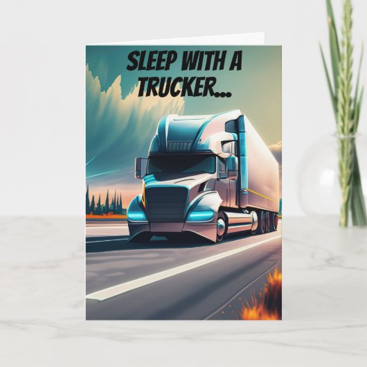 トラック運転手誕生日で一晩中を乗おもしろいる カード (正面)
