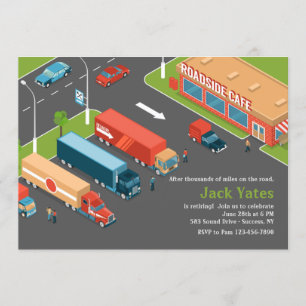 トラック運転手退職パーティの招待状 招待状