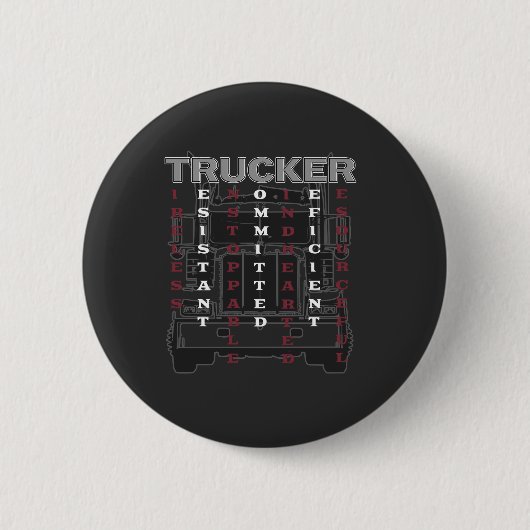 トラック運転手頭文字T.R.U.C.K.E.R. 缶バッジ (正面)