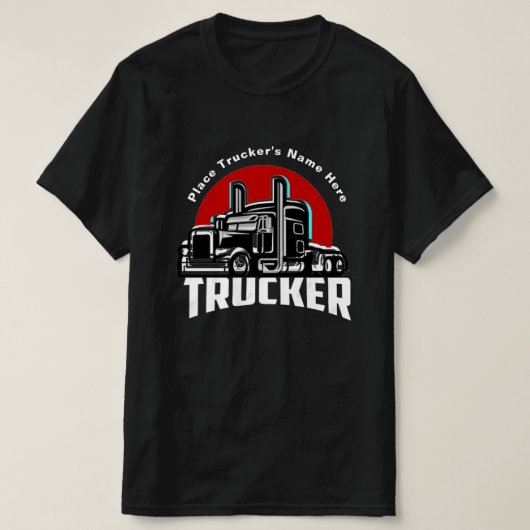 トラック運転手 名前入りギフトTシャツ Tシャツ (デザイン正面)