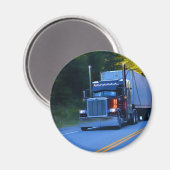 トラック運転手、大きい装備の貨物トラックの芸術 マグネット (正面/裏面)