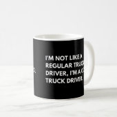 トラック運転手 楽しい仕事の格言 コーヒーマグカップ (正面右)