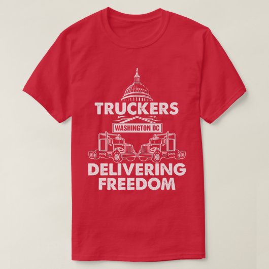 トラック運転手Convoy 2022トラック運転手Freedom Convoy Wa Tシャツ (デザイン正面)