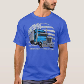 トラック運転手USA旗ヴィンテージトラック運転手デザイン Tシャツ