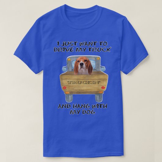 トラック運転犬のビーグル Tシャツ (デザイン正面)