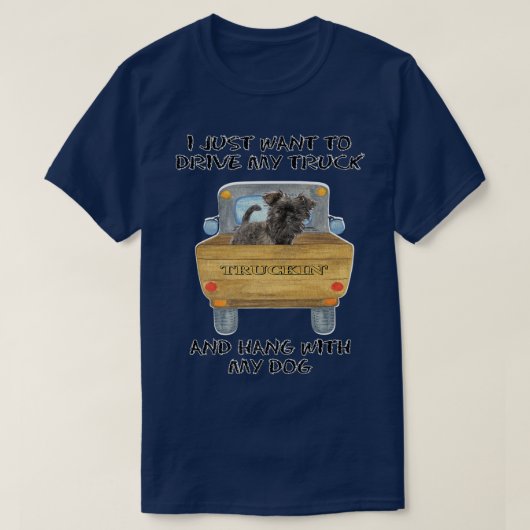 トラック運転犬アフェンピンシェ Tシャツ (デザイン正面)