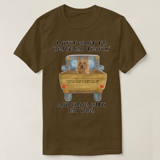 トラック運転犬オーストラリアのテリア Tシャツ (デザイン正面)