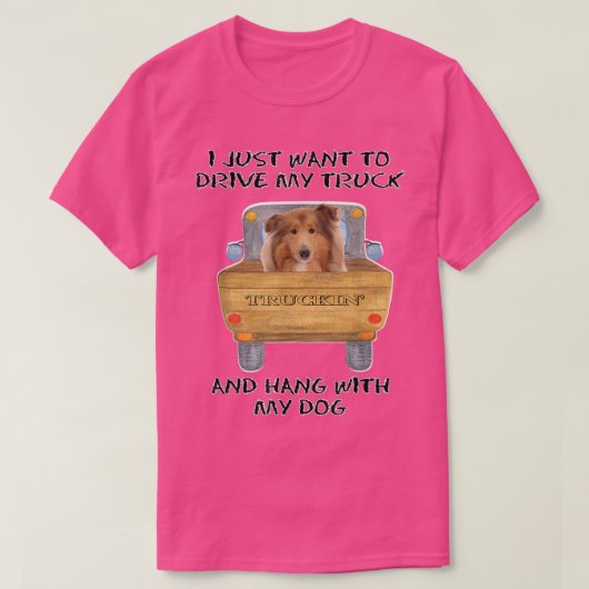 トラック運転犬コリー Tシャツ (デザイン正面)