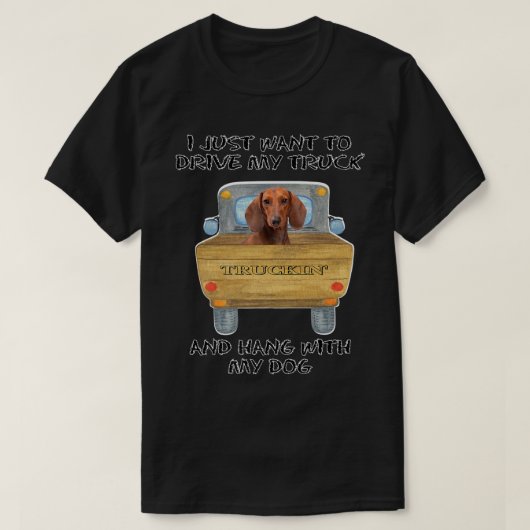 トラック運転犬ダシュント Tシャツ (デザイン正面)