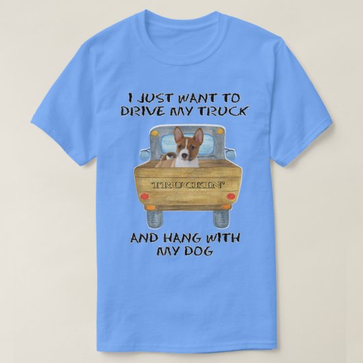 トラック運転犬バセンジ Tシャツ (デザイン正面)