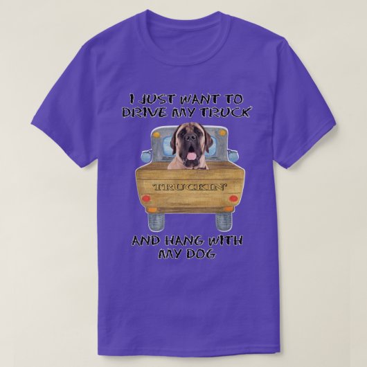 トラック運転犬マスティフ Tシャツ (デザイン正面)