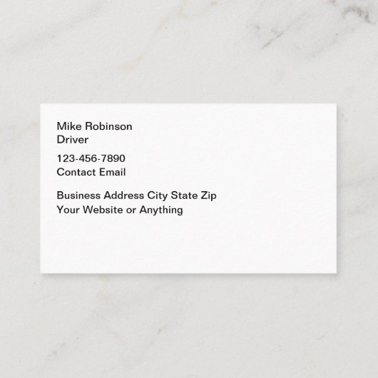 トラック運転装置及びトラック運送サービス 名刺 (裏面)