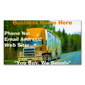 トラック運送の会社配達輸送の名刺 マグネット名刺
