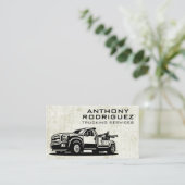 トラック運送サービス |テクスチャグランジ背景 名刺 (スタンド正面)