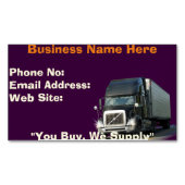 トラック運送会社の配送Bizカード マグネット名刺 (正面)