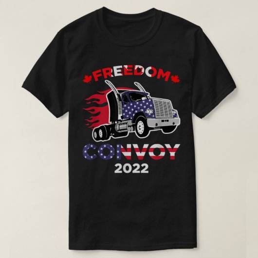 トラック運送業者のマンデートを支持する2022年自由党 Tシャツ (デザイン正面)