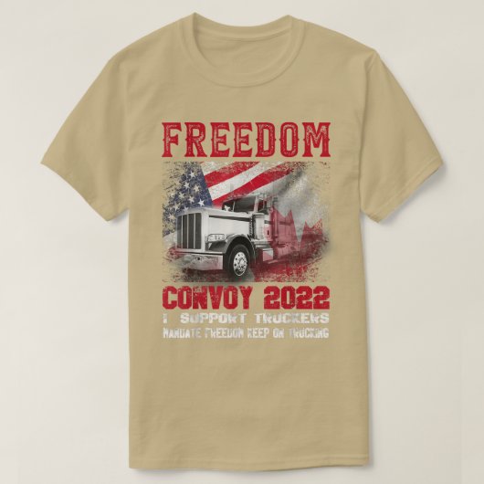 トラック運送業者のマンデートを支持する2022年自由党 Tシャツ (デザイン正面)
