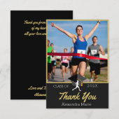 トラック選手 卒業おめでとう バナー サンキューカード (正面/裏面)