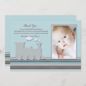 トラック青い写真のサンキューカード サンキューカード (正面/裏面)