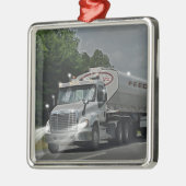 トラック食べ物を与えカーとキッズのための灰色の牛のシスタントラック メタルオーナメント (左)