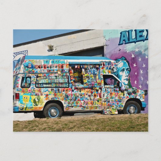 トラック – アイスクリーム – アイスクリーム頭痛 ポストカード (正面)
