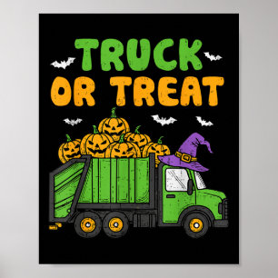 トラック・オア・トリート おもしろ カボチャ ゴミ収集車 ハロウィン ポスター