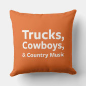 トラック、カウボーイおよびカントリーミュージック クッション (裏面)