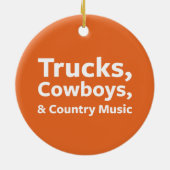 トラック、カウボーイおよびカントリーミュージック セラミックオーナメント (裏面)