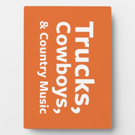 トラック、カウボーイズ、カントリーミュージック フォトプラーク (正面)