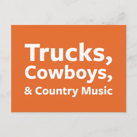 トラック、カウボーイズ、カントリーミュージック ポストカード (正面)