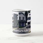 トラック&キッズ用の大型リグホワイト貨物輸送車 コーヒーマグカップ (中央)