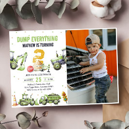 トラック&ダイガー建築第2バースデーフォト 招待状