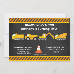 トラック、トラック、その他のトラック子供の誕生日 招待状