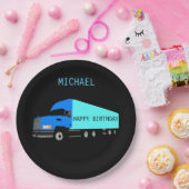 「トラック」ハッピーバースデー紙プレート子供へ。 ペーパープレート (パーティー)
