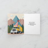 トラック ハッピー バースデー パーティー 面白い 輸送 サンキューカード (内部)