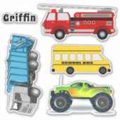 トラック バス 男の子の名前テンプレート ステッカー シール (正面)