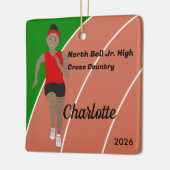 トラック&フィールドガール黒髪(赤) セラミックオーナメント (左)