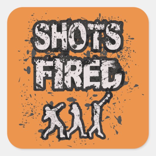 トラック&フィールドショット投げステッカーギフト スクエアシール (正面)