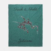 トラック&フィールドハイバーティール(緑がかった色)スパークルフリースブランケット フリースブランケット (正面)