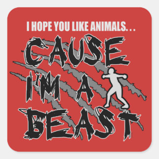 トラック＆フィールド円盤投げ選手のスクラップブックステッカー スクエアシール