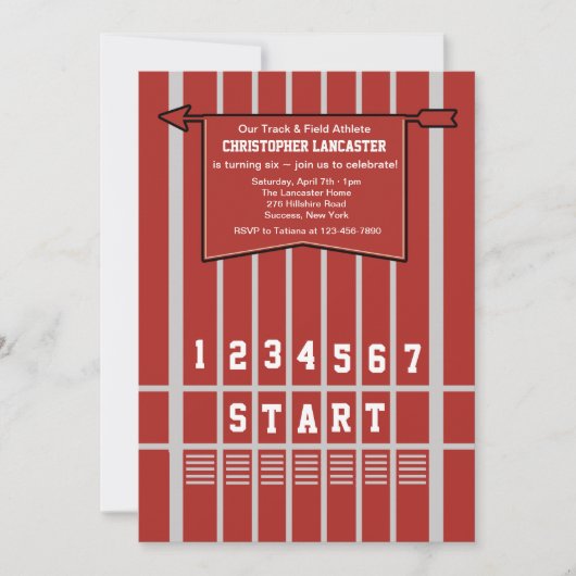 トラック＆フィールド スタートライン招待状 招待状 (正面)