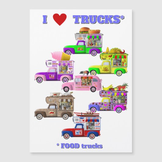 トラック（フードトラック）マグネットが大好き マグネット招待状 (正面)