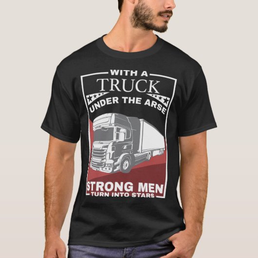 トラック リグ 面白い エクササイズ かっこいい Tシャツ (正面)