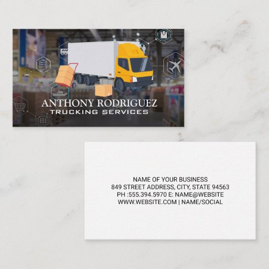 トラック | 物流倉庫 名刺 (正面/裏面)